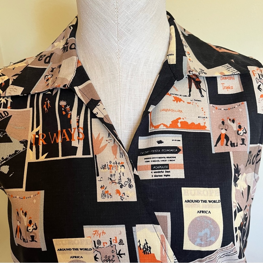 Tori Richard Honolulu Graphic Print Wrap Blouse, Size 8